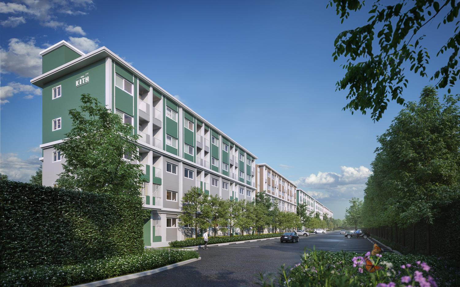 An artist's rendition of Sena Kith Thepharak-Bang Bo, a lower-priced condo project Sena Development launched last year with units priced from 800,000 baht.